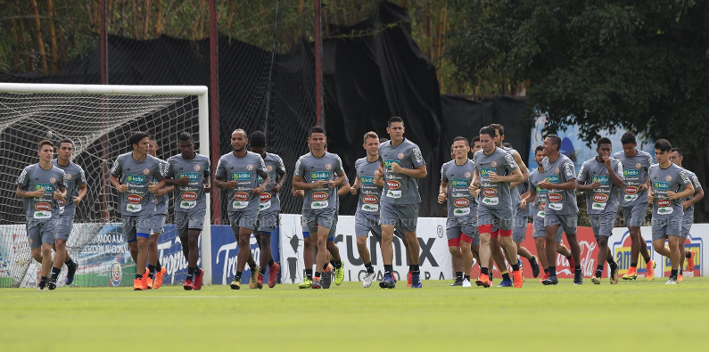 Seleção da Costa Rica durante preparação para a Copa da Rússia